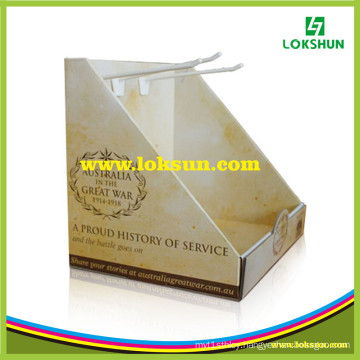 Cardboard PDQ Paper Counter Display Boxes with Hook